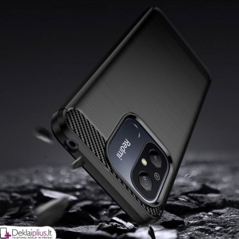 Carbon guminis dėklas - juodas (Xiaomi Redmi 12C/11A/Poco C55)